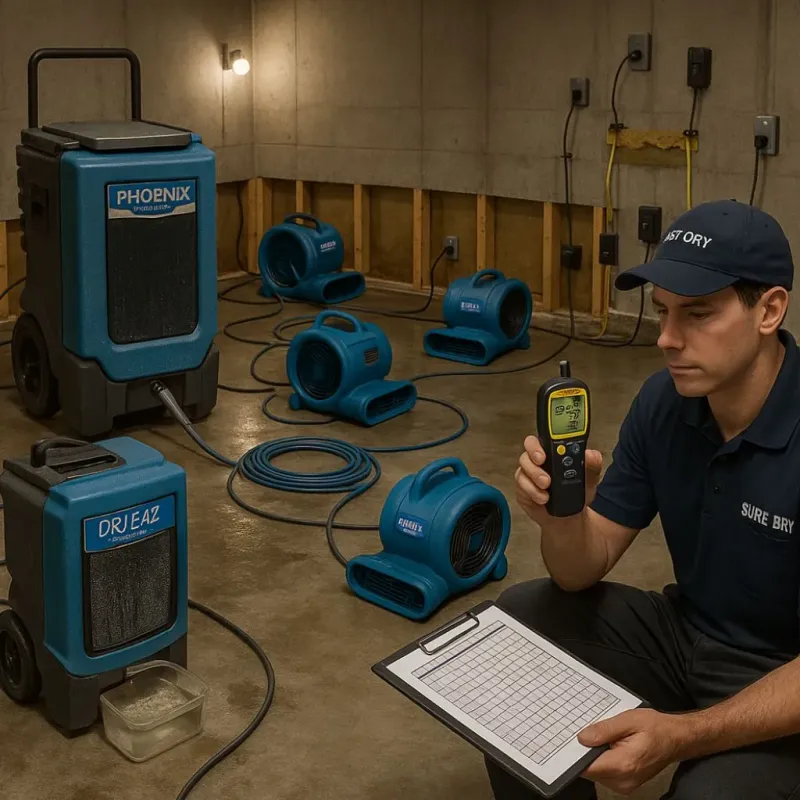 Structural Drying and Dehumidification process in Pierce County, ND